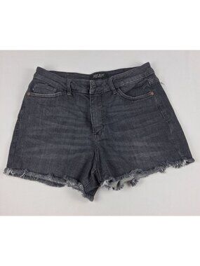 Judy Blue Womens Size 30 Distressed Black Denim Shorts Raw Frayed Hem
